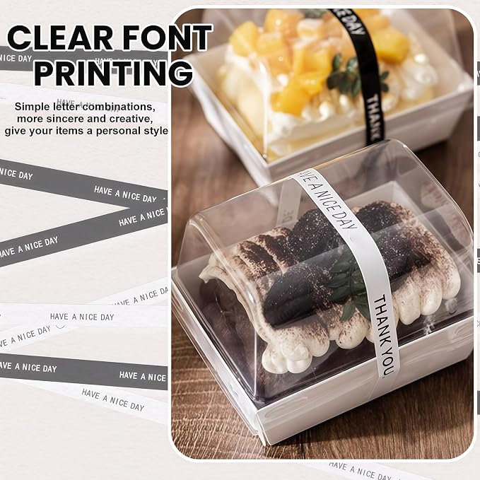 50pcs 12in Handmade Self-Adhesive Stickers - Long Label Sealing Stickers for Food Retail, Tamper Evident, Cake Baking & Gift Decorating