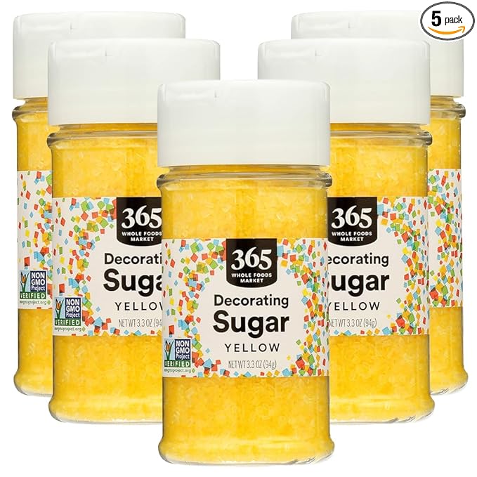 365 by Whole Foods Market, Yellow Decorating Sugar, 3.3 Ounce (Pack of 5)