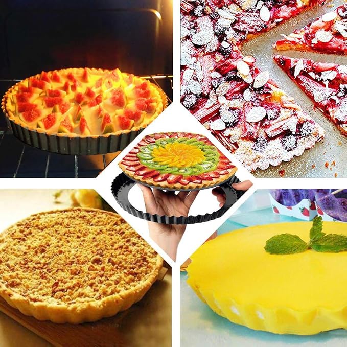 Gutsdoor Tart Pan 12 Inch with Removable Bottom Quiche Pan Nonstick Round Pie Pans for Baking Kitchen