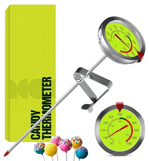 CRAFT911 Candy Thermometer with Pot Clip - Deep Fry Oil Thermometer for Frying and Candle Making (Lemon)