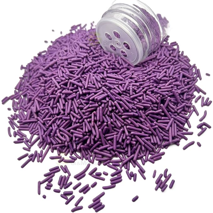 SE Si&Moos Purple Sprinkles Edible Purple Jimmies Soft Jimmy Sprinkles Halloween Cake Decorations Christmas Cookie Decorations for Topping Ice Cream, Cookies, Cakes, Cupcakes, Dessert Decorating 2.75 OZ