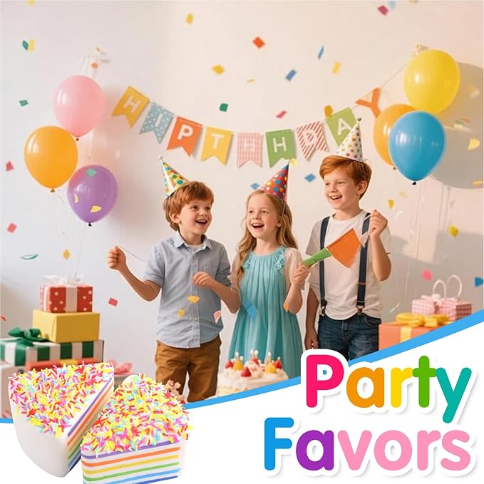 Anboor 2 Pcs Slow Rising Kawaii Scented Rainbow Cake with Squishies Fiidget Toys for Kids Adults Autism Birthday Gifts