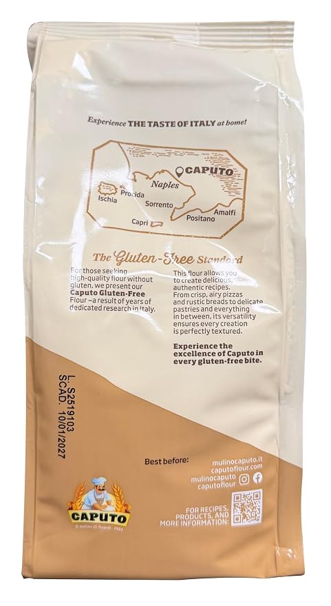 Antimo Caputo Gluten Free Pizza Flour 2.2lb - All Natural Multi Purpose Flour & Starch Blend for Baking Pizza, Bread, & Pasta (3 Pack)