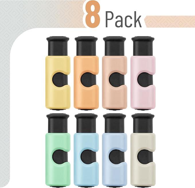 Mr. Pen- Squeeze and Lock Bread Bag Clips, 2.4 Inch, 8 Pack | Multicolor Squeeze Lock Clips, Reusable Bag Closures for Bread, Snacks, Coffee, Food Storage, Fits Thick and Thin Bags