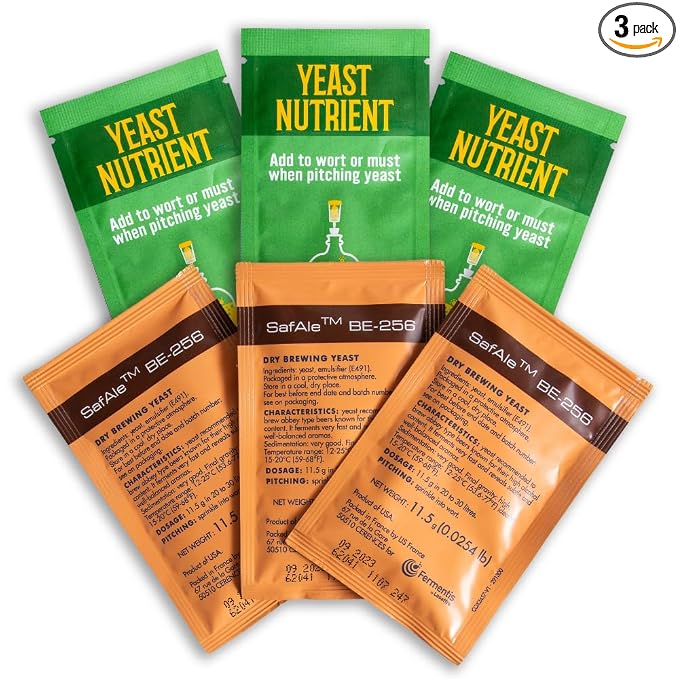 Craft A Brew - Safale BE-256 Yeast - Fermentis - Belgian Ale Dry Yeast - For Belgian & Strong Ales - Ingredients for Home Brewing - Beer Making Supplies - [3 Pack]