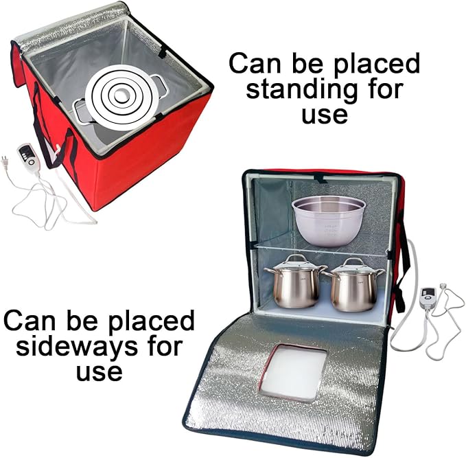 Portable Sourdough Proofer Tool | Adjustable 10 min-96 H Timer | Foldable Fermentation Chamber For Bread Dough & Dairy Cultures, Bakery/Dessert Shop Baking Tools,L