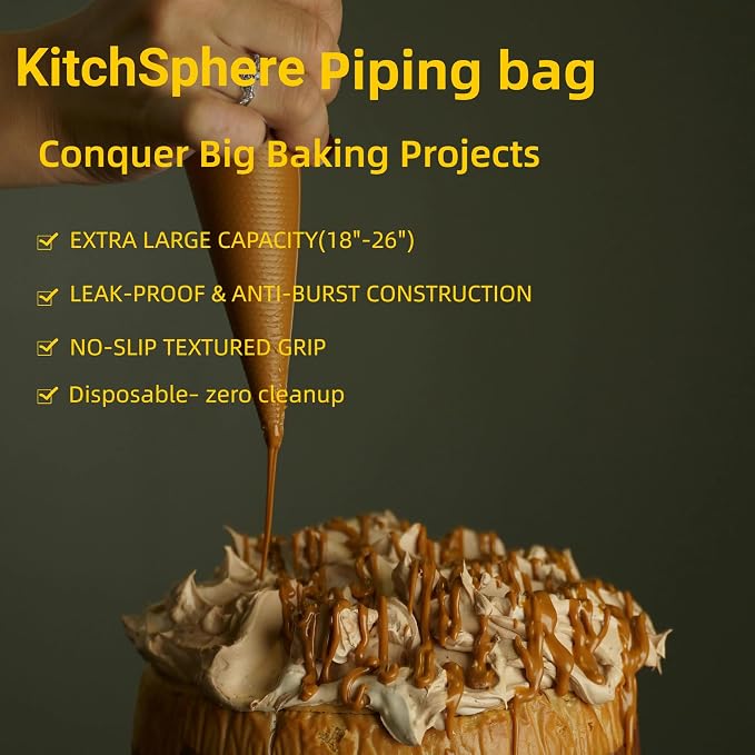 XL 21 Inch Extra Large Piping Bags,100 Pack Disposable Pastry Bags,Thick Anti-Burst Icing Piping Pastry Bags For Frosting Decorating Cake Cupcake Cookie (XL 21 Inch-100 Pack)