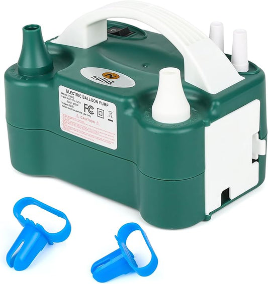 Nulink Electric Balloon Pump, Portable Electric Balloon Blower Machine Balloon Air Pump Dual Nozzle 110V 600W Balloon Inflator for Party Decorations