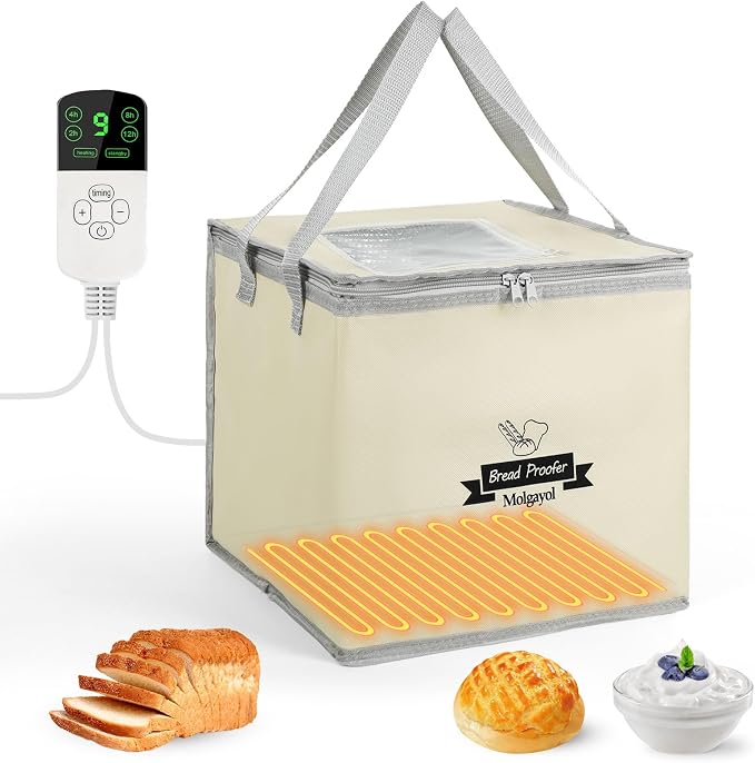 Bread Dough Proofing Box, Temperature Control Timer, Foldable Visible Starter Warmer for Bread, Pizza, Yogurt