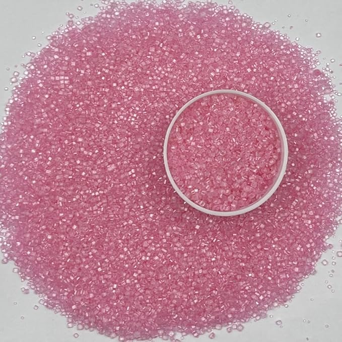 Senchanting Pink Sanding Sugar Sprinkles, Edible Crystal Pink Sanding Candy Sugar for Cake Decorating Wedding Party Baking Cupcake Cookie Ice Cream Decoration Supplies 90g/3.2oz