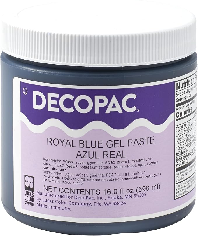 DecoPac Food Coloring | Paste Made In USA With Intense Colors, Food Color (Royal Blue) 16oz Royal Blue Food Coloring For Bakers