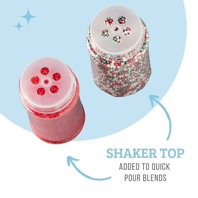 Sweets Indeed Sprinkles, 4 Pack, Edible Sprinkle Mix, Perfect for Cake Decorations, Baking, Ice Cream, Cookies, Cupcake Topper (Christmas)