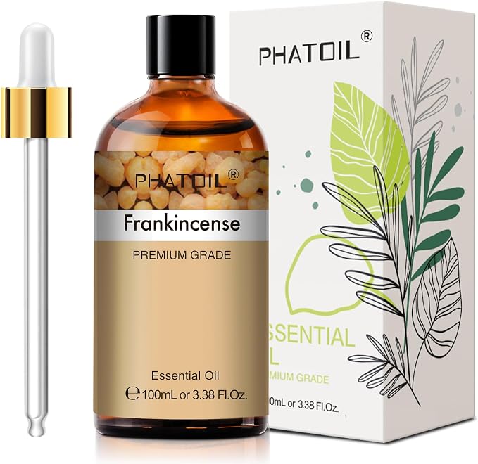 PHATOIL Frankincense Essential Oil 100ML, Essential Oils for Diffuser, Humidifier, Aromatherapy, Perfect for DIY Soap, Candle, Bath Bombs Making