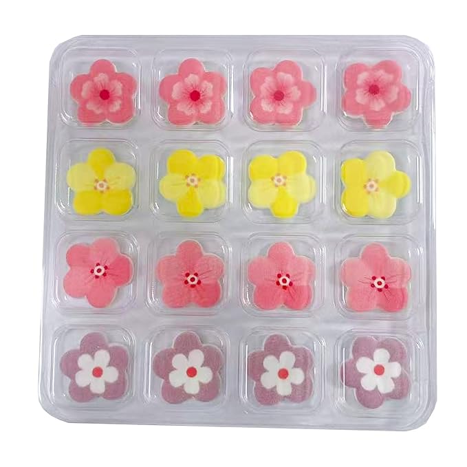 16 PCS Edible Spring Flower Icing Cake Decoration Candy Sprinkle Cupcake Topper Ice Cream Cookies Frosting Decoration