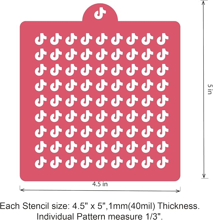 4 Pack Reusable Royal Icing Sprinkle Stencils Gem Glitter Stencils Bakery Stencil Template Set for Cookie Cake and Cupcake,Crafts DIY Tumblers Reusable Glitter & Gem Template Set (Social Media)