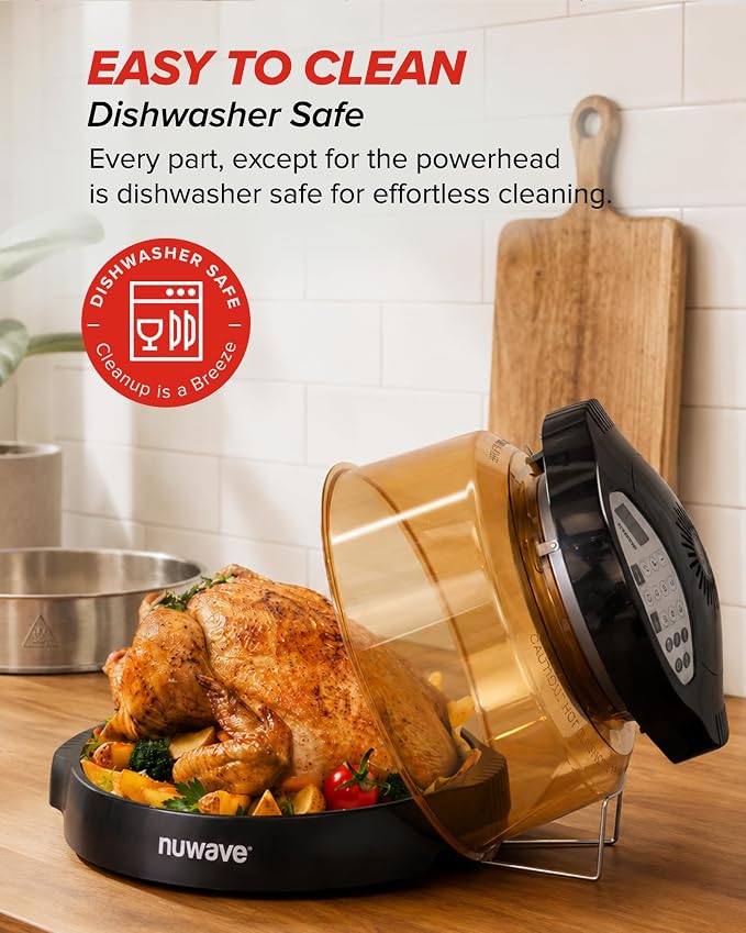Nuwave Pro Plus 2 Countertop Infrared Oven with Stainless Steel Extender Ring, Triple Combo Cooking Power, Adjustable Temperature Control, Large Capacity Roaster, Air Fryer & Convection Oven, 20670V01