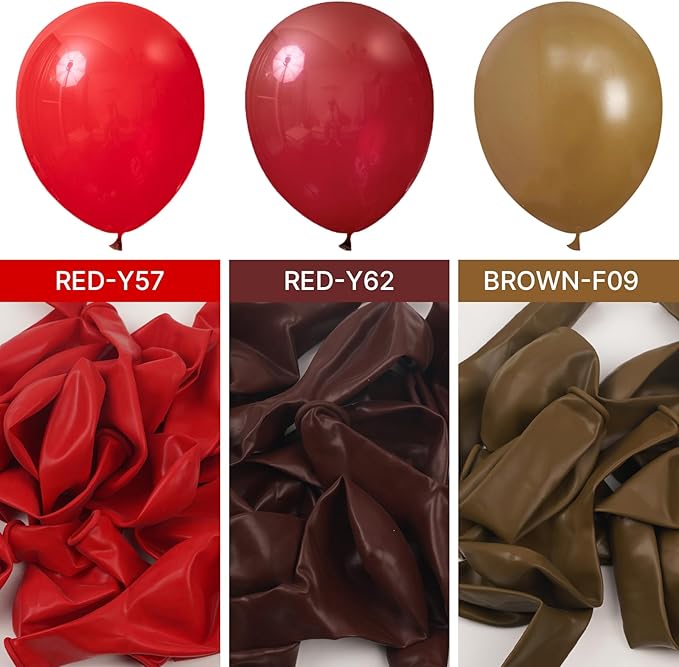 PartyWoo Burgundy Balloons 140 pcs Different Sizes of 18 12 10 5 Inch Dark Chestnut Red Maroon Balloon Arch Kit Garland for Birthday Graduation Anniversary Cherry Casino Party Decorations Red-Y62