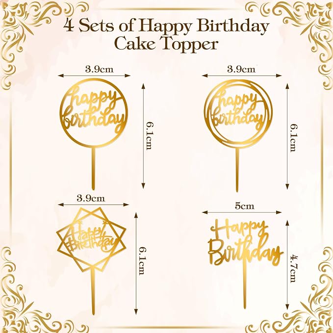 Teenyyou 68 Pcs Acrylic Alphabet Number Cake Topper 0-9 Number and A-z Letters Personalized Cake Picks Decor DIY Name Cupcake Toppers Graduation Wedding Baby Shower Party(Gold)