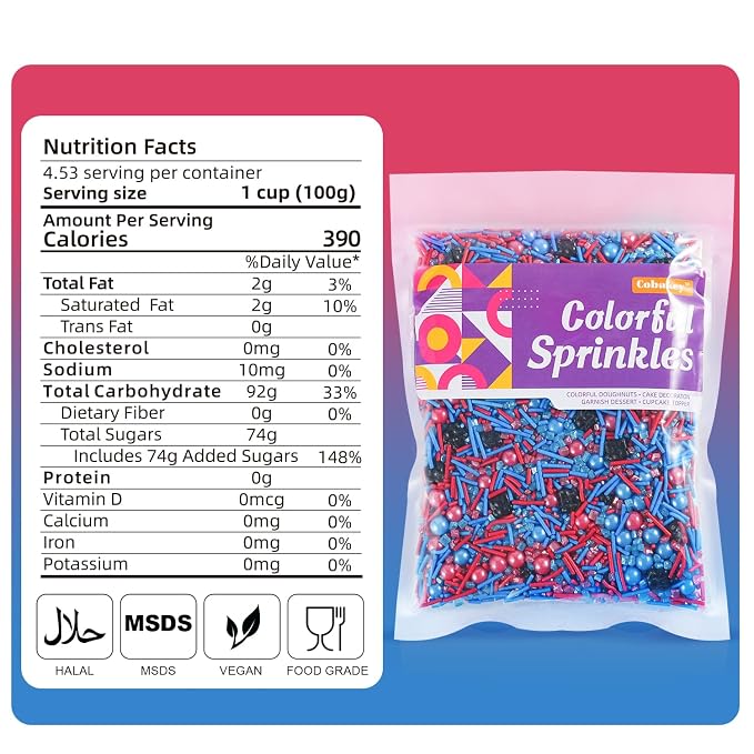 Edible Spiderman Sprinkles 7 oz - Superhero Red Blue Sprinkles with Black Spider for Birthday Cake Decorating, Spider Web Cupcake Topper & Party Baking Supplies - Jimmies, Nonpareils, Pearls, Sanding Sugar Mix