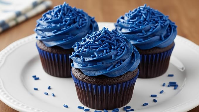 NCS Dark Blue Jimmies Edible Sprinkles – Cupcake, Cake & Cookie Decorations, 7 oz
