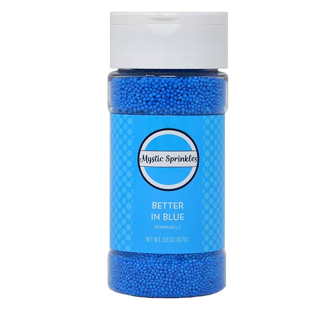 Mystic Sprinkles Solid Color Nonpareils 3.8oz Bottle (Better In Blue)
