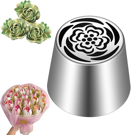 Russian Piping Tip Extra Large Flower Piping Tips for Cake Decorating Stainless Steel Floral Nozzle Frosting Pipings Kit for Pastry Cupcake Cake Decorating Wedding Birthday