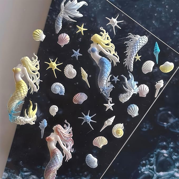 Ocean Nail Art Silicone Molds Mermaid Sea Shell Resin Charms 3D Cavity Flower Dolphin Jewelry Making DIY Manicure Tools