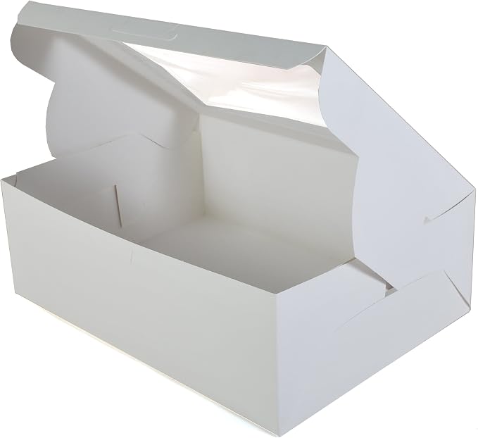 Southern Champion Tray 23143 Paperboard White Lock Corner Window Bakery Box, 19" Length x 14" Width x 6-1/2" Height (Case of 50)