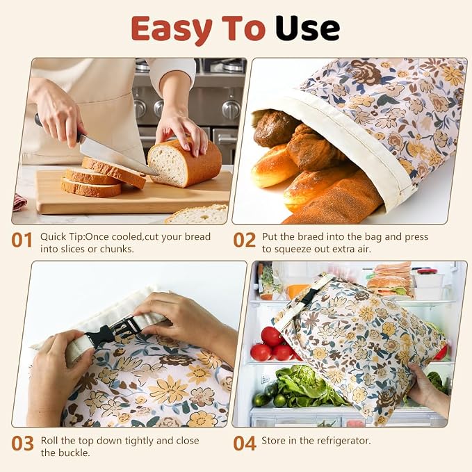 Beeswax Bread Bags for Homemade bread,2 Pack Sourdough Bread Bags,Reusable Bread Bourdough Storage