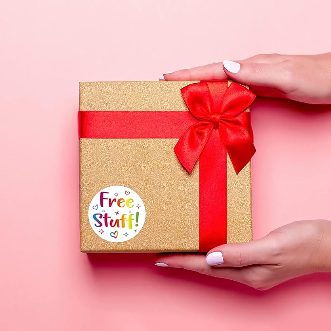 Littlefa 1.5" Free Label Gift Stickers,Free Stuff Stickers for Freebies Small Business Handmade Gift Bags Packaging 500 PCS
