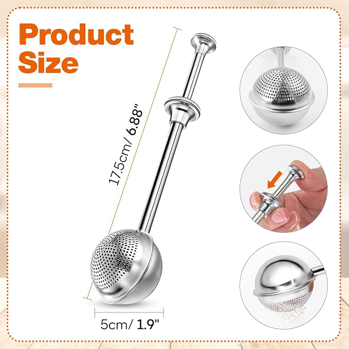 Powdered Sugar Flour, Powdered Sugar Shaker Duster Flour Dispenser Shaker with 18/8 Stainless Steel One-handed Operation Shaker Duster for Sugar Flour and Spices (2)