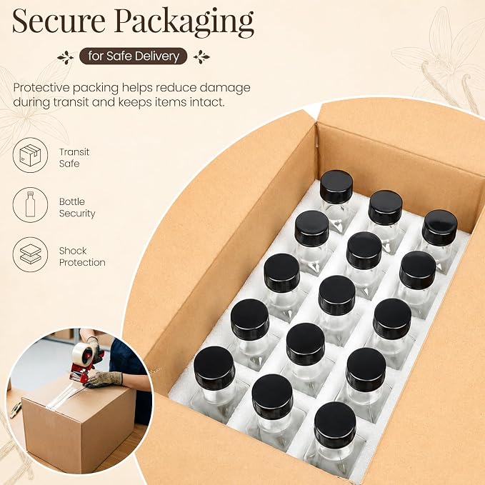 TBWIND 15 Pack 8.5oz (250ml) Vanilla Extract Bottles with Airtight Caps | Includes Shrink Bands, Labels & Funnels; Ideal for Vanilla Extract, Syrups, Infused Oils, Vinegars & Gifting