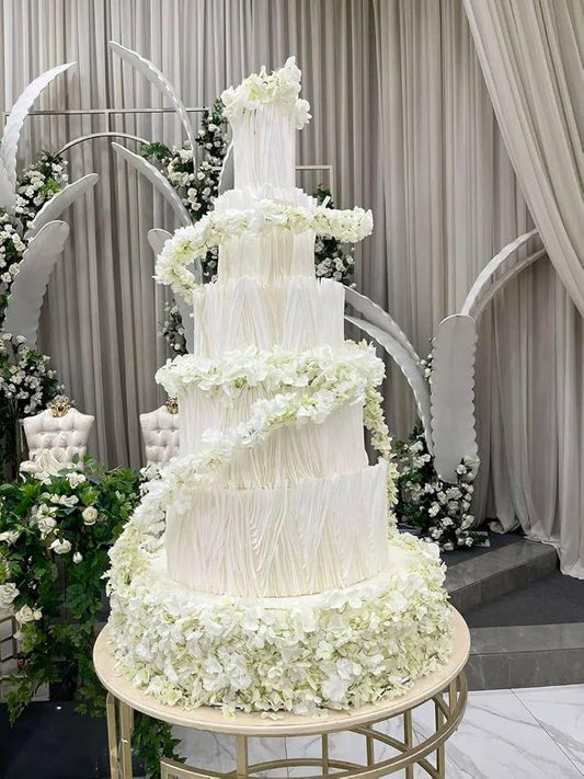 Double Rotating Cake Stand for Big Wedding Cake - 360° Smooth Turntable for Decorating & Display (30 inches)