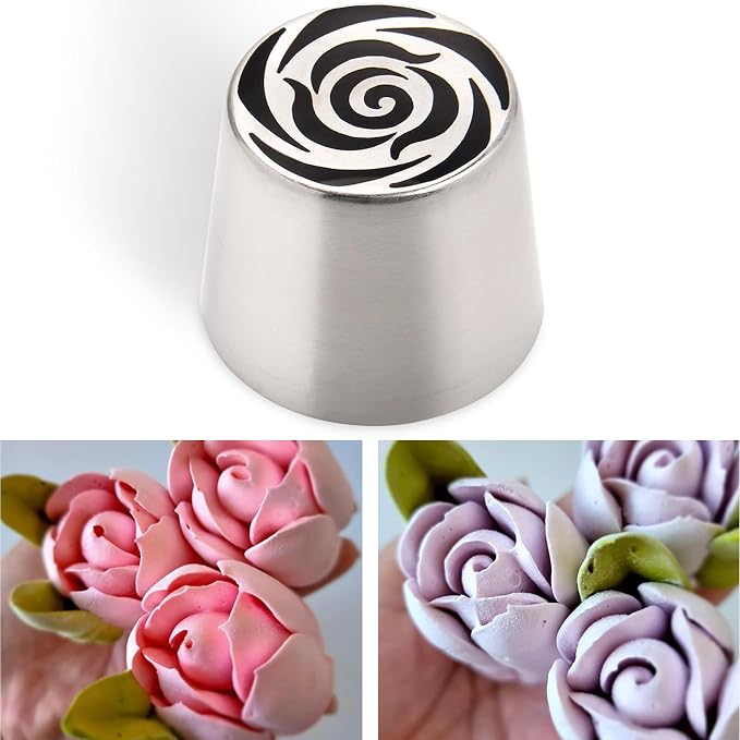 Extra Large Russian Piping Tips - Stainless Steel Flower Nozzles Set for Cake Decorating, Rose & Floral Icing Tips for Cupcakes, Cookies Professional Baking Tools (XXL, Style 40)