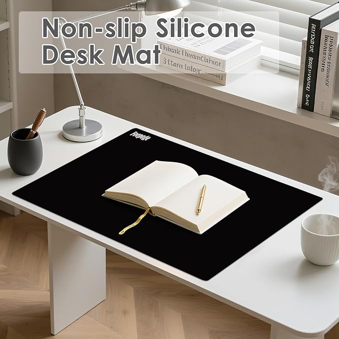 31.5" x 23.6" Extra Large Silicone Mat for Resin Casting, Epoxy and Crafts, Nonstick Silicone Sheet for Jewelry Casting Molds, Countertop Protector Mat Heat Resistant Placemats by Foepoge, Black