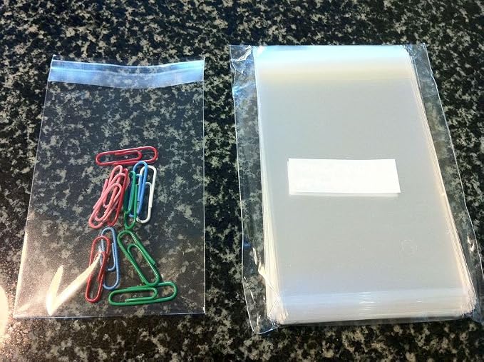 UNIQUEPACKING 100 Pcs 2 3/4 X 3 3/4 Clear Resealable Cello/cellophane Bags Good for 2x3 Item, Business Card
