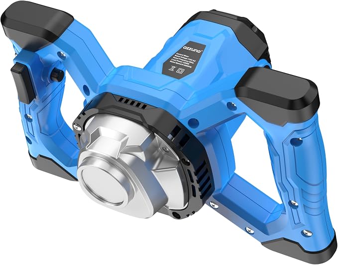 AZZUNO Cement Mixer Electric Concrete Mixer Machine 110V Handheld Mud Mixer with 6 Adjustable Speed for Mixing Concrete, Cement, Mud, Mortar, Putty, Paint (Dark Blue)