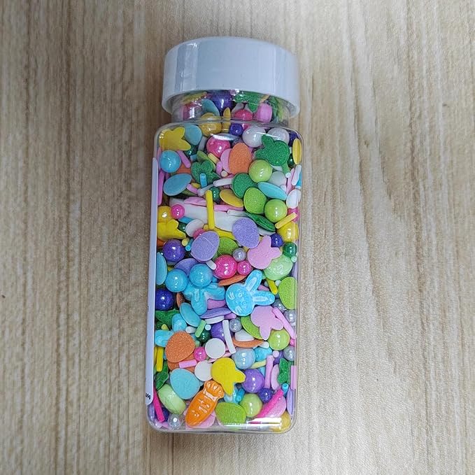 Easter Sprinkles Rabbit Bunny Carrot Edible Sugar Pearls for Cake Decorating Easter Cupcake Cake Toppers Baking Cookie Pearl Cake Decorations Valentine's Day Halloween Supplies