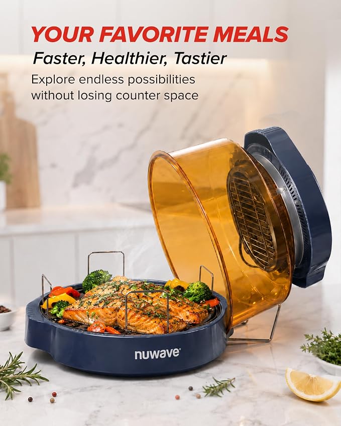 Nuwave Pro Plus 2 Countertop Infrared Oven with Stainless Steel Extender Ring, Triple Combo Cooking Power, Adjustable Temperature Control, Large Capacity Roaster, Air Fryer & Convection Oven, 20672V01
