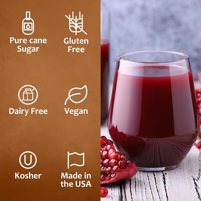 Syruvia Pomegranate Syrup, Flavored Syrup for Drinks, Lemonades, Iced Teas, and Desserts – 25.4 fl oz - with Pump