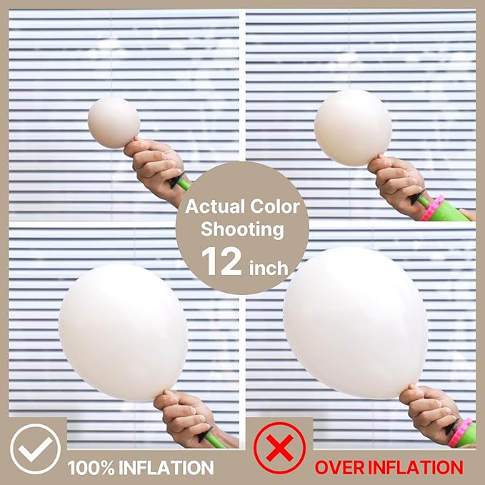 PartyWoo Neutral Balloon Arch Kit Garland 140pcs Different Sizes of 18 12 10 5 Inch Off White Sand Cream Ivory Gold Confetti Boho Balloons for Bridal Baby Shower Engagement Birthday Party Decorations