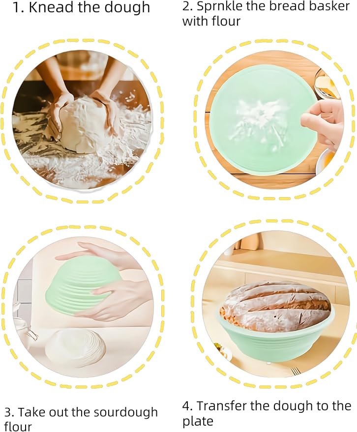 Banneton Bread Proofing Baskets,Silicone Sourdough Bread Baking Supplies, Bread Proofing Baskets for Sourdough, Round&Oval Collapsible Sourdough Baking Basket (Pink+Green(Oval))