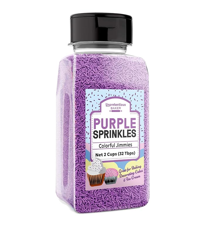Unpretentious Purple Sprinkles, Perfect for Festivities, Multi-Use Shaker Bottle, Dessert Decorating