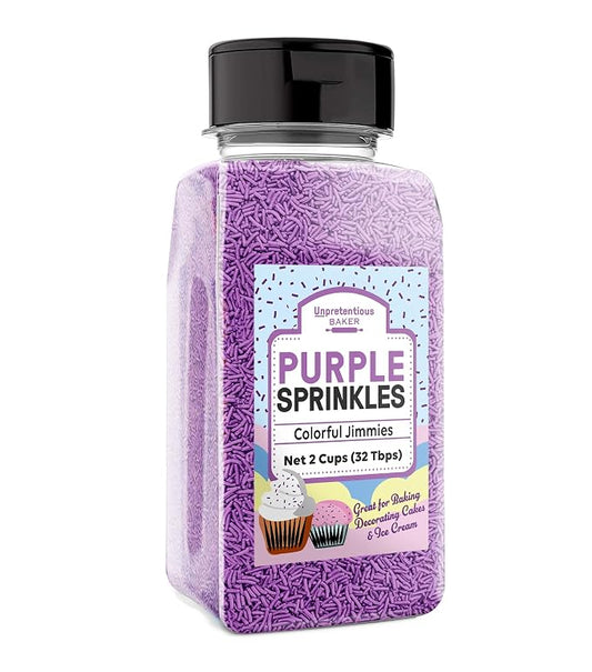 Unpretentious Purple Sprinkles, Perfect for Festivities, Multi-Use Shaker Bottle, Dessert Decorating