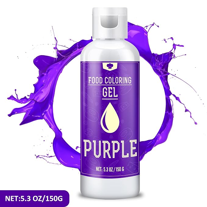 Gel Food Coloring for Halloween - 5.3oz Vivid Food Coloring Gel for Baking, Cake, Icing, Cookie, Fondant and Macaron - Tasteless Food Color Dye for Frosting, Easter Egg, Soap Making and Crafts(Purple)