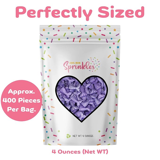 COOL MOM SPRINKLES Purple Mermaid Tail Sprinkles (4 oz.) – Themed Sprinkles for Decorating Birthday Cakes, Cupcakes, Cookies & Desserts – Mixed in the USA/Gluten-Free