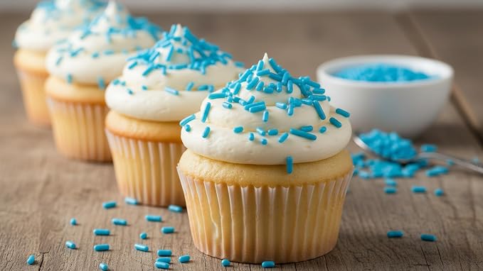 NCS Blue Jimmies Edible Sprinkles – Cupcake, Cake & Cookie Decorations, 7 oz