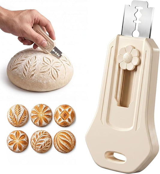 Bread Lame Sourdough Scoring Tool, Extractable & Magnetic Bread Scoring Tool, Bread Scoring Knife for Sourdough Bread Baking, Bread Scorer Tool with 5 Replaceable Razor Blades