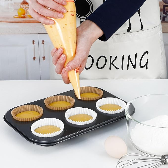 Caperci 300pcs Standard Cupcake Muffin Liners for Baking - Odorless Greaseproof Paper Muffin Baking Cups for Wedding Birthday Party Baby Shower Festivals (Natural)
