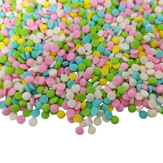 Easter Round Sprinkles, 4mm Edible Rainbow Sprinkles, Confetti Cake Decorations, Round Sprinkle for Cupcake Toppers, Cake Decorating, Baking Cookie Toppings, Birthday Party Supplies